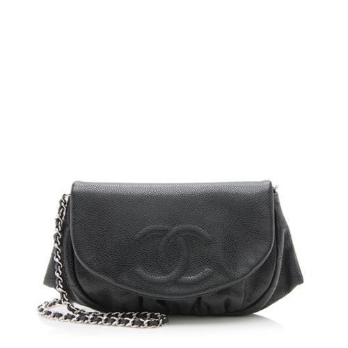 Chanel Caviar Leather Half Moon Wallet on Chain