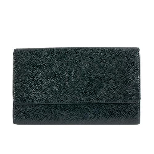 Chanel Caviar Leather Long Wallet
