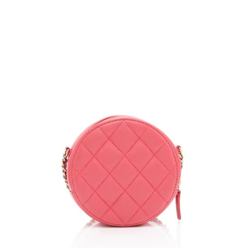 Chanel Caviar Leather New Wave Round Clutch with Chain