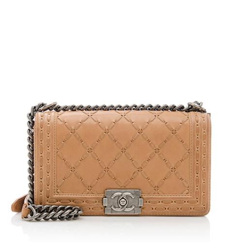 Chanel Dallas Paris Caviar Leather Large Stitch Boy Bag, Chanel Handbags