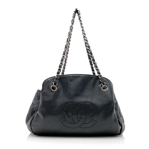 Chanel Caviar Leather Timeless Accordion Bowler Bag, Chanel Handbags