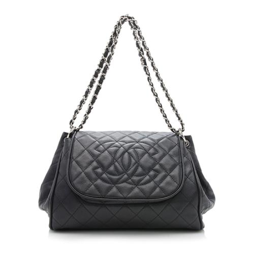Chanel Caviar Leather Timeless Accordion Flap Shoulder Bag