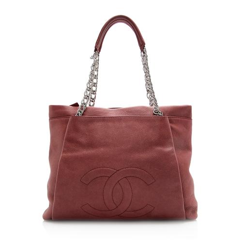 Chanel Caviar Leather Timeless CC Pleated Large Tote