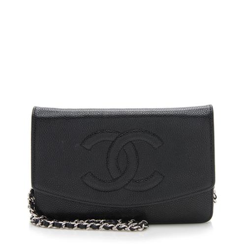 Chanel Caviar Leather Timeless Envelope Wallet on Chain