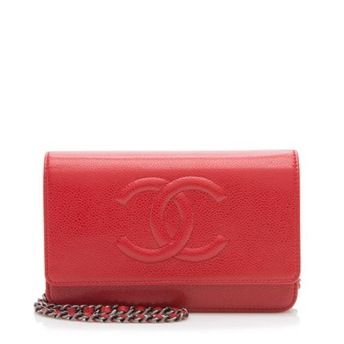 Chanel Caviar Leather Timeless CC Wallet On Chain Bag