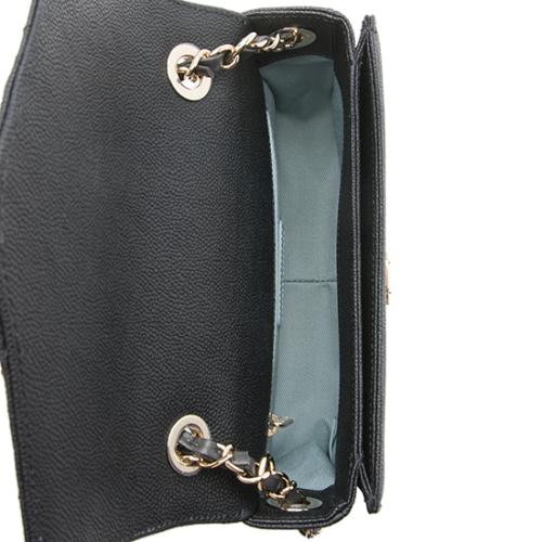 Chanel Caviar Leather Thread Around CC Top Handle Flap Bag