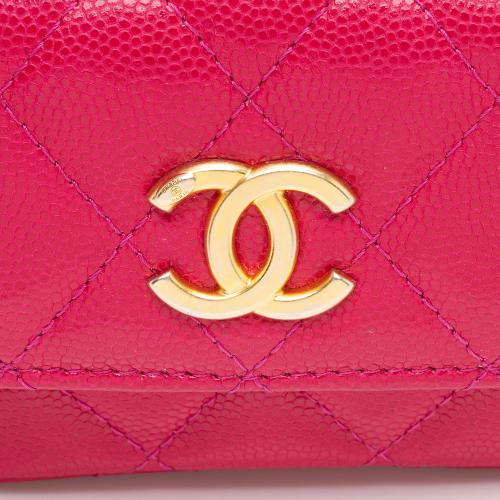 Chanel Caviar Leather Twist You Buttons Flap Chain Belt Bag