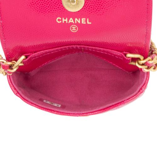 Chanel Caviar Leather Twist You Buttons Flap Chain Belt Bag