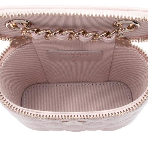 Chanel Caviar Leather Vertical Coco Beauty Vanity Case, Chanel Handbags