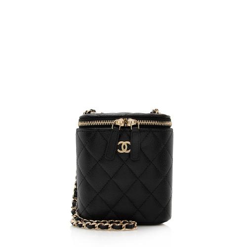 Chanel Caviar Leather Vertical Coco Beauty Vanity Case