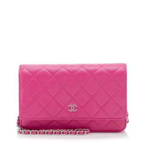 Chanel Caviar Leather Classic Quilted Wallet on Chain Bag