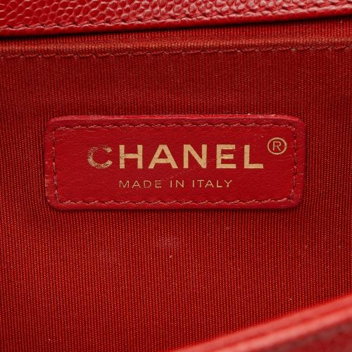 Chanel Chevron Caviar Leather Old Medium Boy Bag