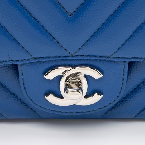 Chanel Chevron Caviar Leather Square Mini Flap Bag