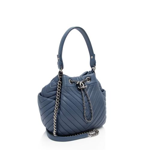 Chanel Chevron Goatskin CC Urban Spirit Small Bucket Bag