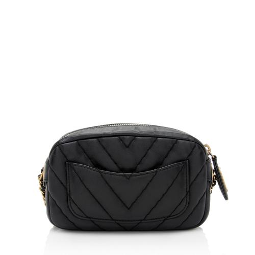 Chanel Chevron Lambskin Medallion Mini Camera Bag