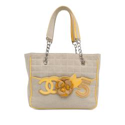 Chanel Choco Bar Canvas CC Camellia No. 5 Tote