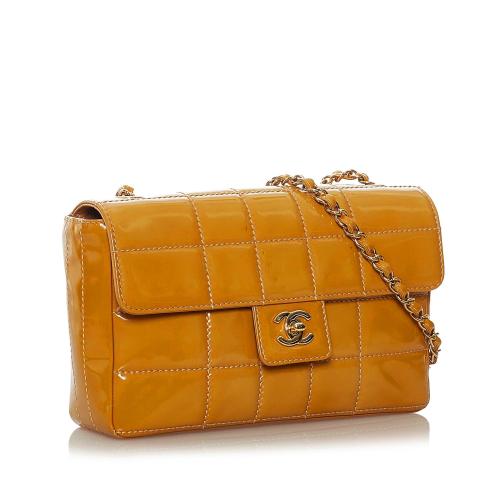 Chanel Choco Bar Patent Leather Single Flap Bag