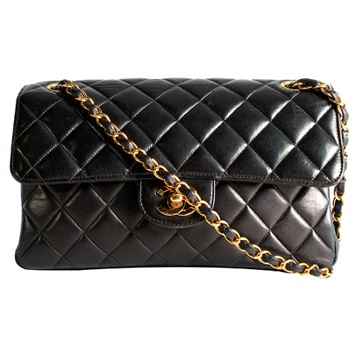 Chanel Classic 2.55 Quilted Lambskin Leather Medium Flap Shoulder Handbag