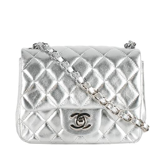 Chanel Classic 2.55 Quilted Metallic Lambskin Mini Flap Shoulder Bag