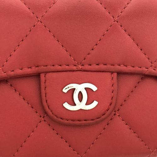 Chanel Classic Flap Lambskin Card Holder on Chain, Chanel Handbags
