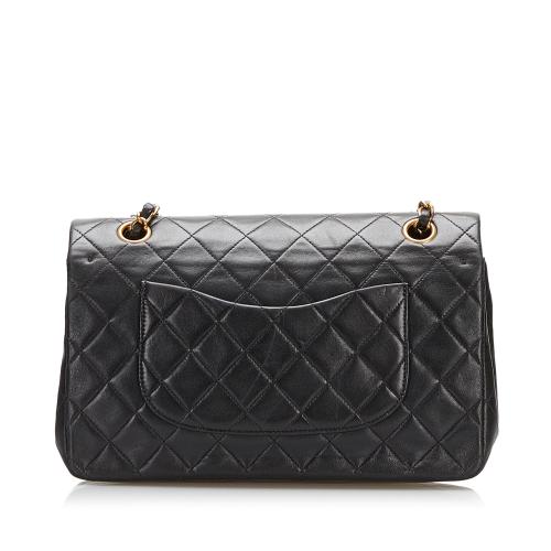 CHANEL Lambskin Quilted Medium Double Flap Black 1301389