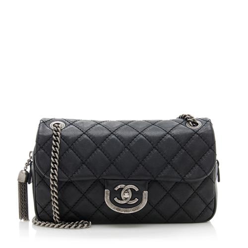 Chanel Calfskin Coco Sporran Medium Flap Shoulder Bag