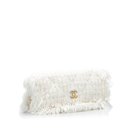 Chanel Cosmopolite Fringe Tweed Clutch Bag