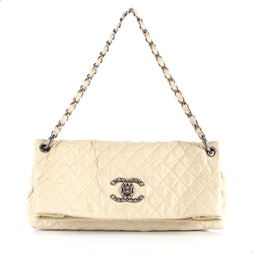 Chanel Crinkled Lambskin Flap Shoulder Bag
