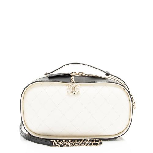 Chanel Crumpled Calfskin Mini Vanity Case Shoulder Bag