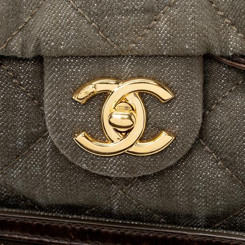 Chanel Denim Calfskin CC Drawstring Backpack