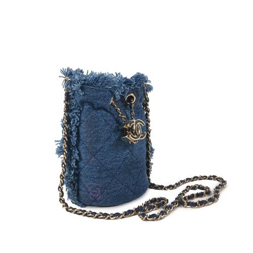 Chanel Denim Mini Mood Bucket with Chain