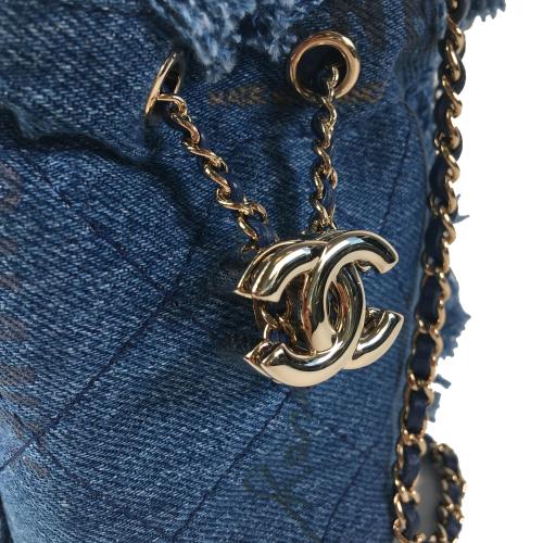Chanel Denim Mini Mood Bucket with Chain