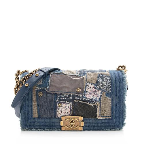 Chanel Denim Patchwork Old Medium Boy Bag, Chanel Handbags