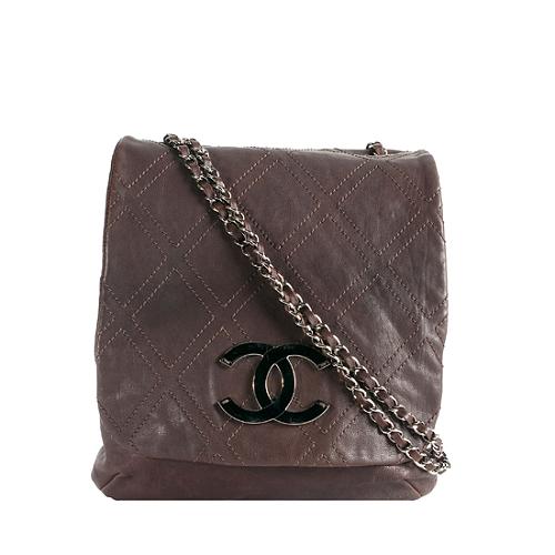 Chanel Diamond Stitch Leather Flap Large Messenger