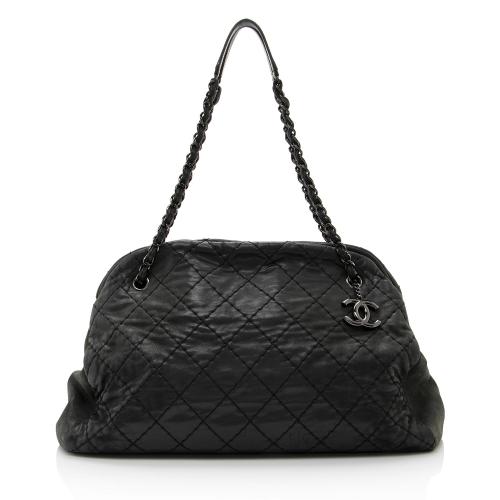 Chanel Distressed Calfskin Just Mademoiselle XL Bowler Bag