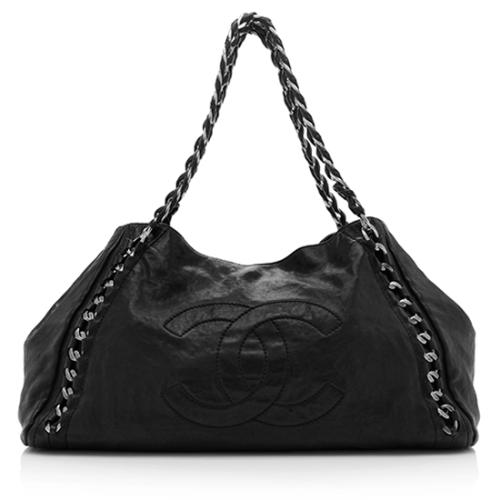 Chanel Distressed Leather Modern Chain East/West Tote