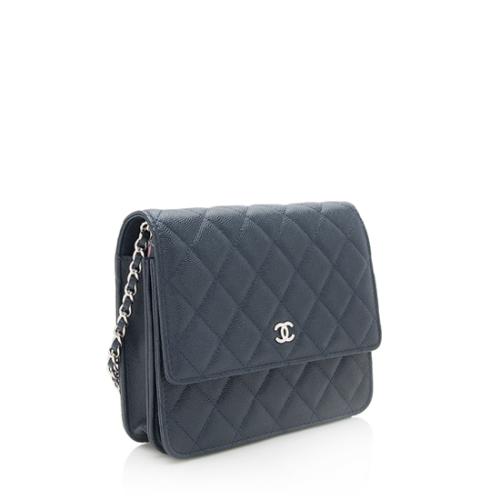 Chanel Caviar Leather Square Wallet on Chain Bag