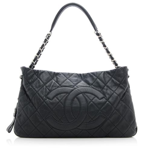 Chanel Caviar Leather Expandable Ligne Shoulder Bag