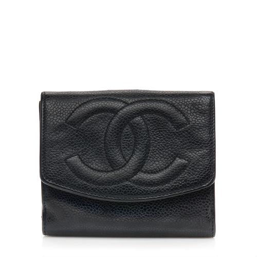 Chanel Vintage Caviar Leather French Purse Wallet