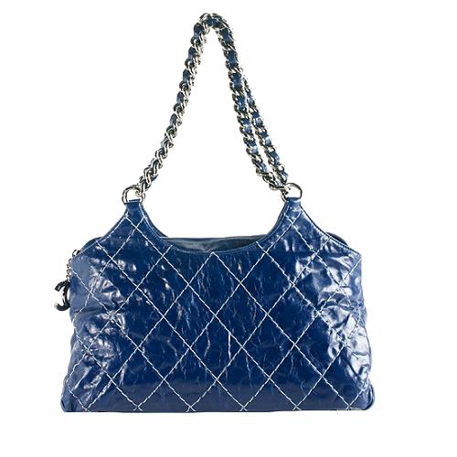Chanel Glazed Calfskin Surpique Shoulder Handbag