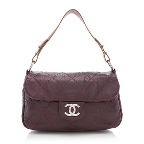Chanel Glazed Leather On the Road Flap Small Hobo