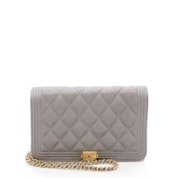 Chanel Grained Calfskin Boy Wallet on Chain Bag