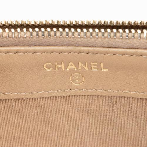 Chanel Grained Calfskin CC Filigree Clutch with Chain