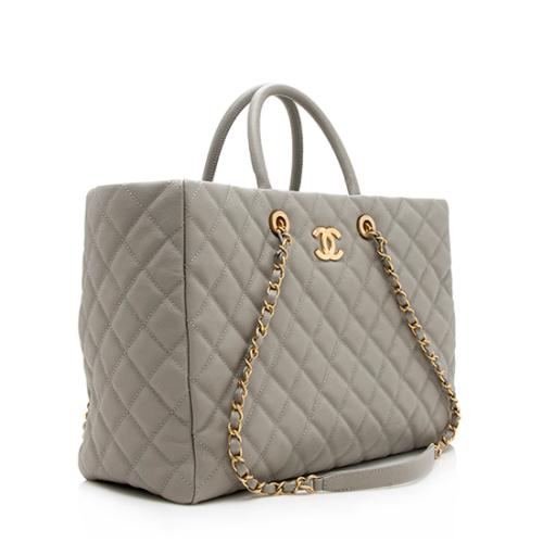 Chanel Grained Calfskin Coco Large Shopping Tote