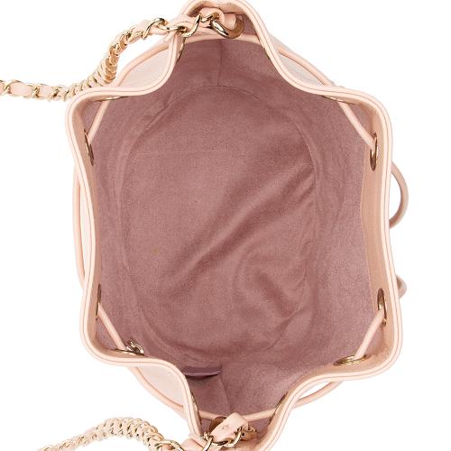 Chanel Grained Calfskin Studded Deauville Drawstring Medium Bucket Bag