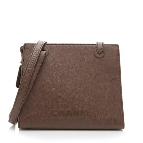 Chanel Grained Leather Marron Fonce Shoulder Bag