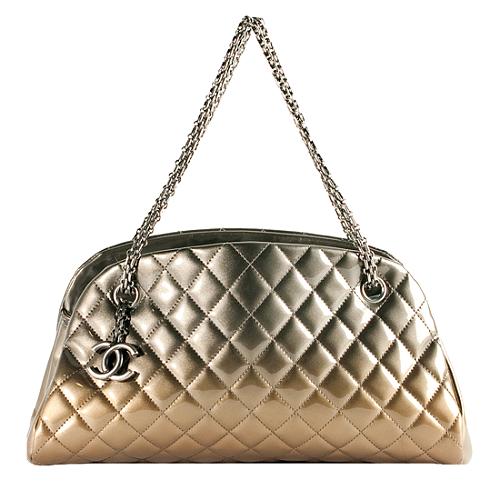 Chanel Just Mademoiselle Medium Patent Degrade Satchel Handbag