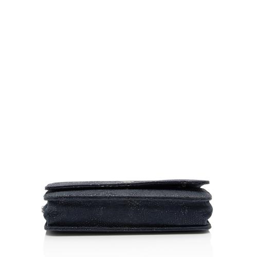 Chanel Lace Embossed Goatskin Classic Wallet on Chain
