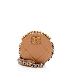 Chanel Lambskin 19 CC Round Clutch with Chain