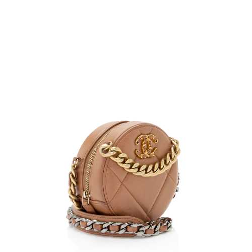 Chanel Lambskin 19 Round Clutch with Chain